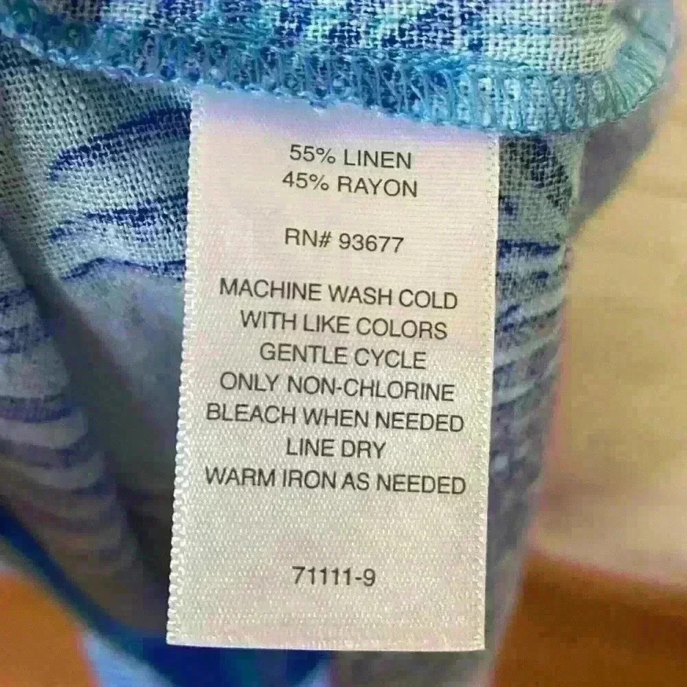 Liz Claiborne Linen CALYPSO PALMS Tank Dress Size Small - Picture 2 of 8